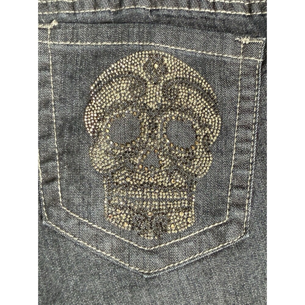 Torrid Jeans Womens 14R Dark Wash Skinny Stretch Skull Pocket Denim Goth - Picture 2 of 7